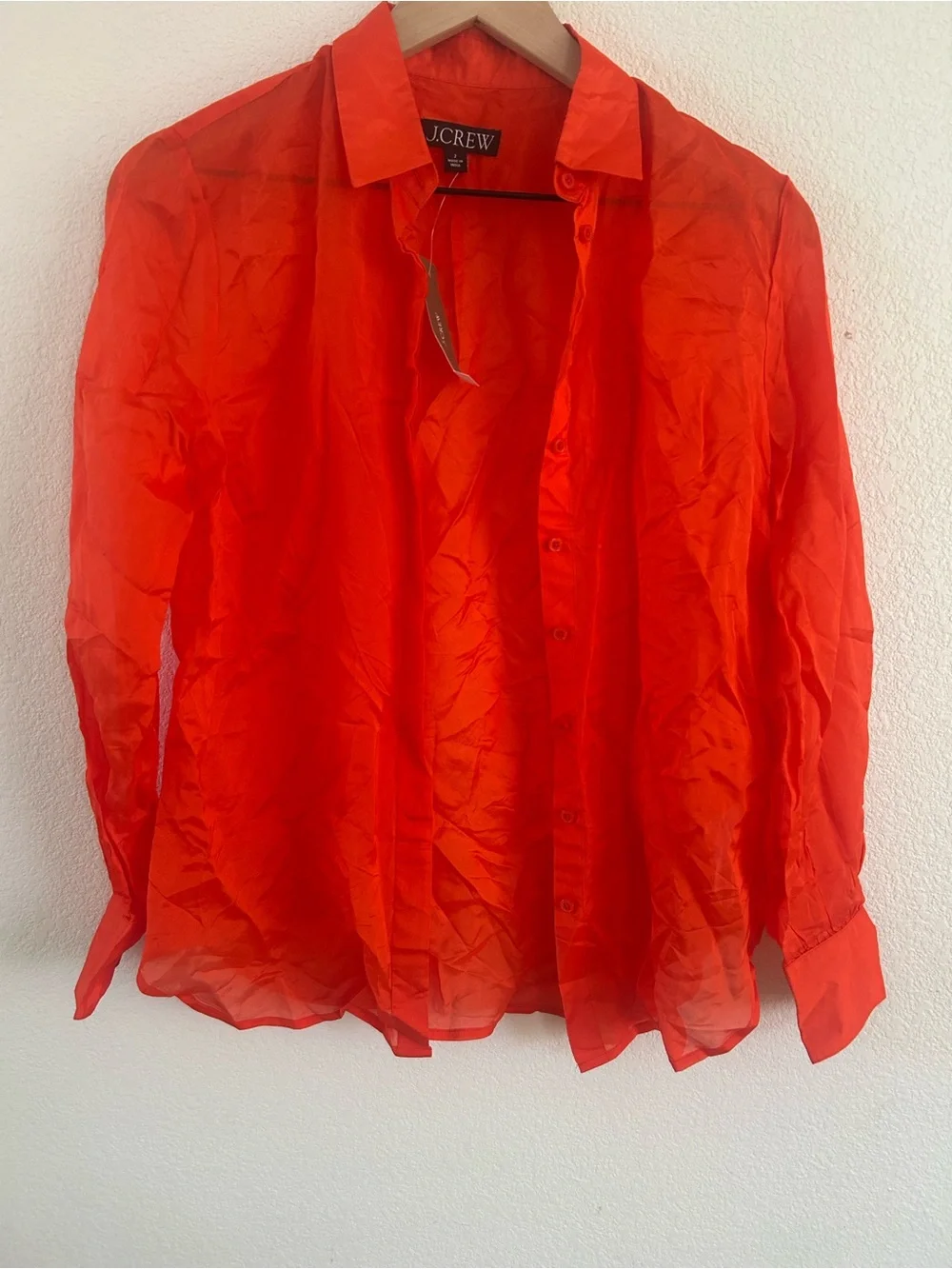 J. Crew orange Button-Down Casual Shirt